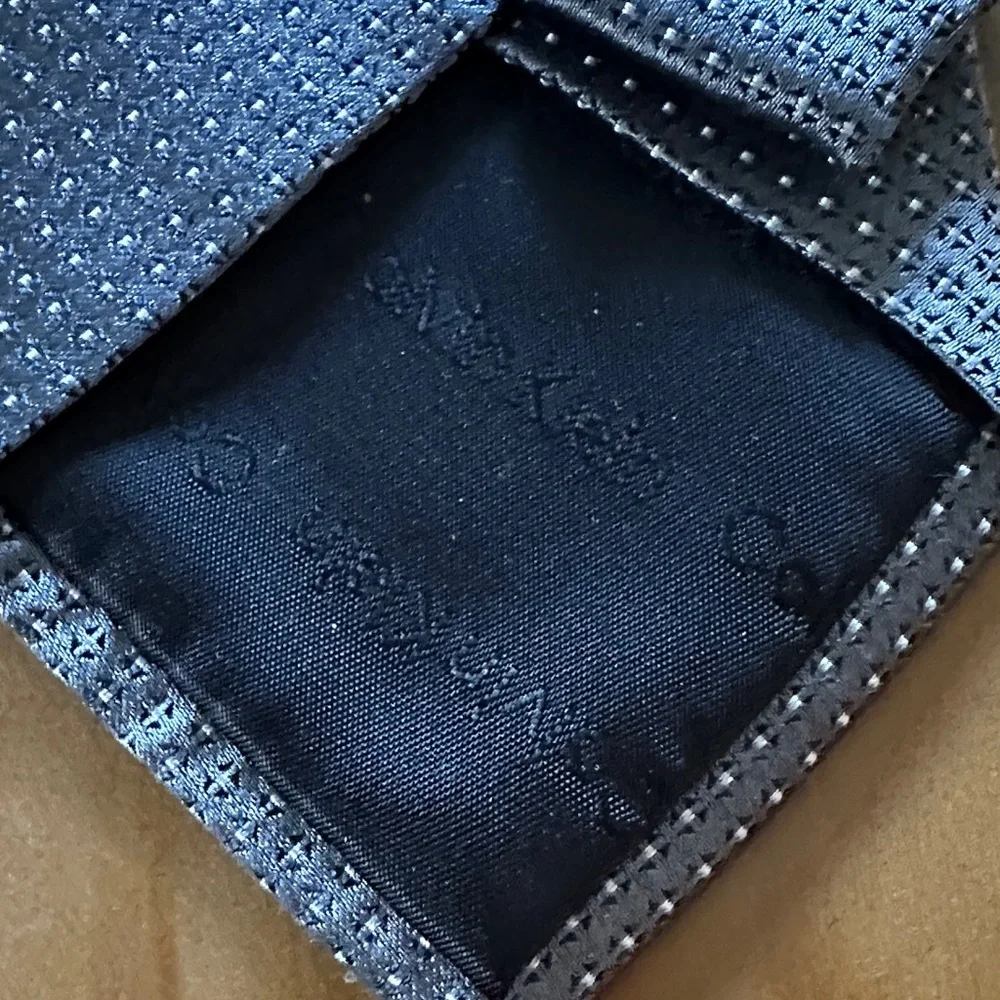 Calvin Klein Light Gray Tie with Micro Dot Pattern